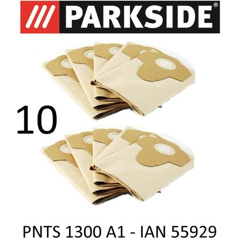 10 Sacs d'aspirateur PNTS 1300 A1 20 L Lidl Ian 55929 Marron 906–05 – Aspirateur sec humide