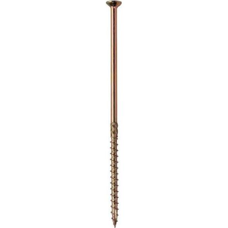 Vis charpente tête fraisée 6x150 zingué bichromaté- Boite 100,Vis à bois multi-usage à filetage unique,Idéal pour la fixation dans une gamme de substrats (1/5)