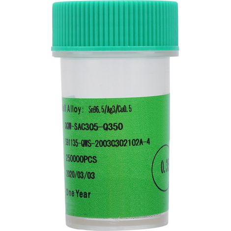 Bille de soudure sans plomb 0.35mm pour rebillage de cartes PCB - Sphère en étain 250K - Accessoires soudage (1/5)