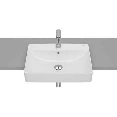 Lavabo de FINECERAMIC® semiempotrado en encimera INSPIRA - ROCA (1/2)