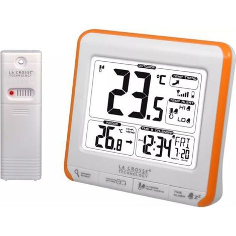 Station La Crosse Technology WS6811WHI-ORA avec températures et Alertes Blanc et Orange (1/4)