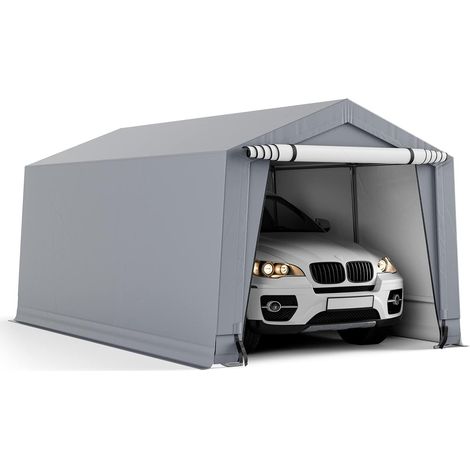 COSTWAY Carpa Garaje 2,9 x 4,9 M, Garaje Portátil con Gran Toldo y Puertas para Coches, Refugio para Coches Impermeable, Marco de Acero Galvanizado, Vigas Triangulares Reforzadas, SUV, Barco (1/5)