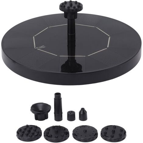 Fontaine Flottante Solaire 2,5W pour Bassin d'Oiseaux, Fontaine à Eau Rond pour Jardin, Étang ou Piscine Extérieure