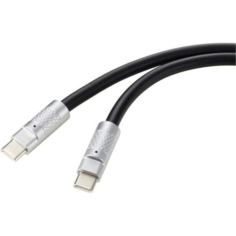 Cavo USB-C a USB-C nero da 1 m – RF-6056872 – Compatibile con USB 2.0, di alta qualità e resistente.