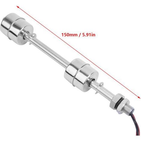 1 Interrupteur à flotteur double bille, Acier inoxydable 304, Plage 10mm, Réservoir eau, Piscine (1/3)