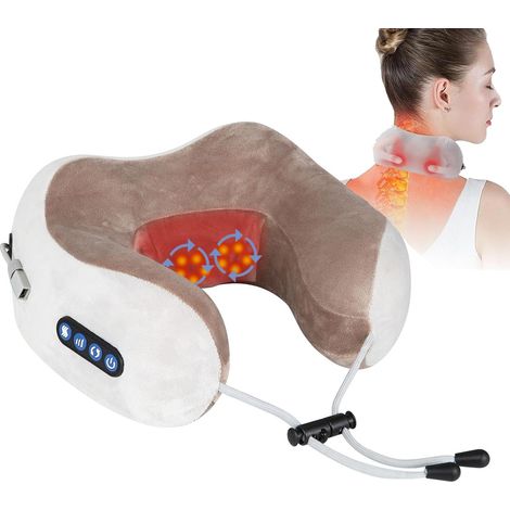 Masajeador de cuello y cervicales, dispositivo de masaje cervical, almohada eléctrica inalámbrica para el cuello con masaje shiatsu, cojín de masaje eléctrico para el dolor de cuello (1/5)