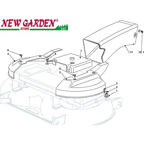 Esploso protezioni convogliatore 102cm XT180HDE trattorino rasaerba CASTELGARDEN 7 PROTEZIONE