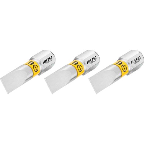 Bit 2208N-9/3 ∙ 1/4 Zoll (6,3 mm) Sechskant massiv ∙ Schlitz Profil ∙ 3-teilig ∙ SW 1 x 6 mm (1/4)