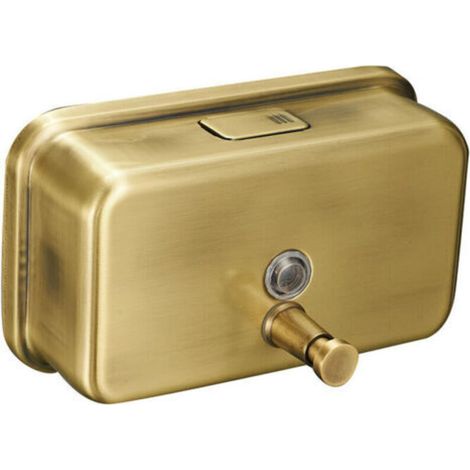 Wandseifenspender (1200 ml), handlich, gebürstetes Gold, für Shampoo und Duschgel (1/4)