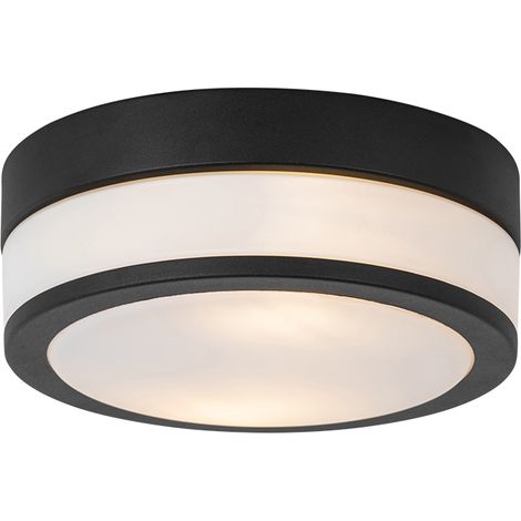 Modern Outdoor Ceiling Light Black 23 cm IP44 - Flavi