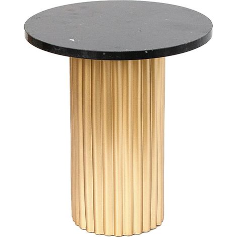 Regalo Italiano Tavolino Ferro e Ceramica Nero D 36 Cm H 40 Cm – Tavolino Design Moderno Arredo Casa
