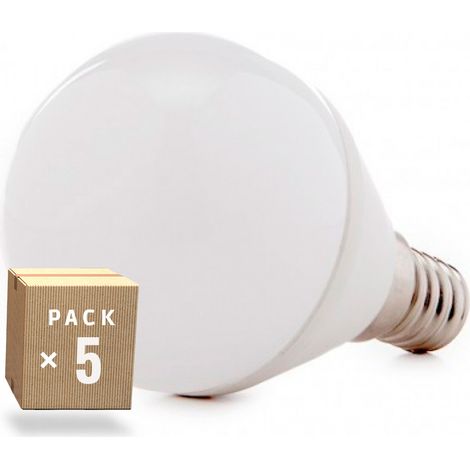 Confezione 5 lampadine LED E14 5W 500Lm 6000ºK 40.000H [HO-P45-E14-5W-RC-CW-PK5-AP]