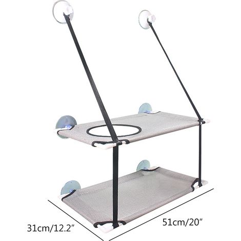 Hamac double couche pour chat, perchoir de fenêtre, ventouses puissantes, siège ensoleillé pour chat (1/5)