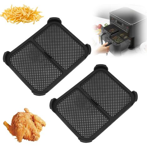 2 Protections Anti-éclaboussures, Silicone Acier Inoxydable, Résistant Chaleur 240°C, Compatible Ninja AF400EU AF451EU