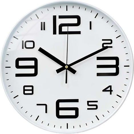 Horloge murale - AVIZAR - 31 cm - Silencieuse - Blanc - Design scandinave (1/4)