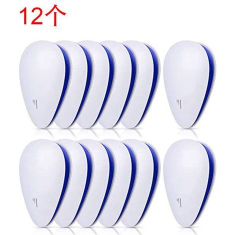 12 White ABS Ultrasonic Mosquito Repellents, Compliant with American Standard AC110V, for Home and Indoor Use, Multifunctional Insect Repellent