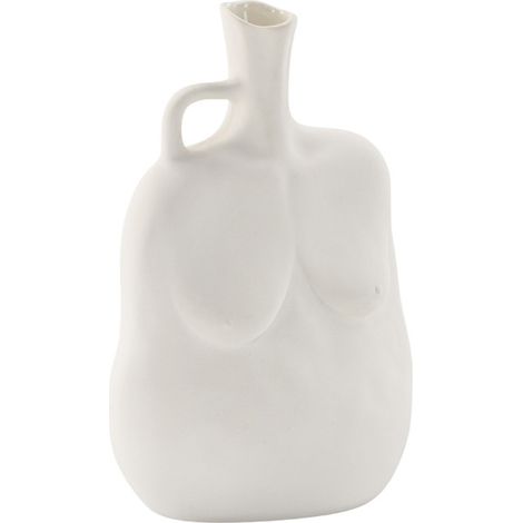 Vase Buste en Céramique "Conta" 25cm Blanc Cassé (1/5)