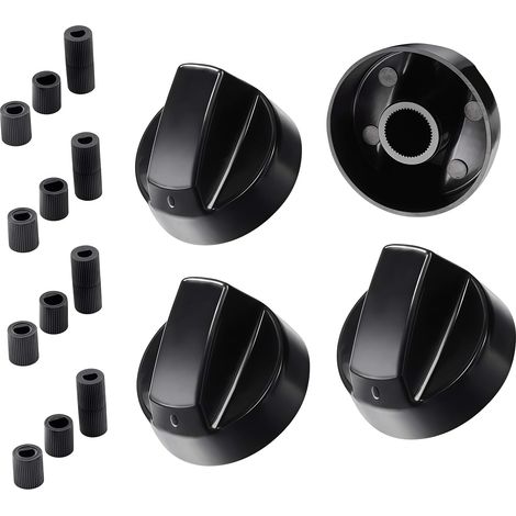Bouton Plaque de Cuisson,4pcs Boutons de Commande Universels,Bouton pour Réchaud à Gaz,pour Presque Toutes Les Cuisinières,Plaques de Cuisson,Four,Cuisinière à Gaz(Noir) (1/5)