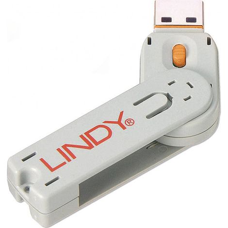 Lindy USB-Typ-A-Anschlussschloss, Schlüssel, Orange, 40623