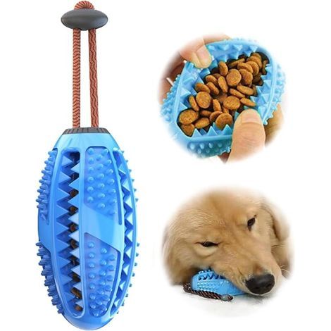 Juguete masticable para perros, juguete educativo para perros, goma duradera, azul - Juguete para masticar, perseguir y lanzar - Para perros medianos y cachorros (1/5)