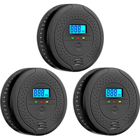 Detector de monóxido de carbono con pantalla, alarma sonora y visual, funciona con pilas, portátil para el hogar y el dormitorio. (1/5)