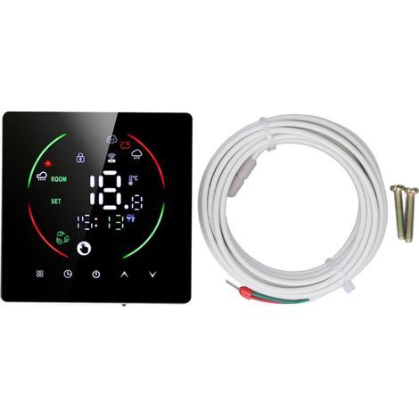 Thermostat intelligent WiFi tactile couleur, programmable pour maison – Alimentation 90-240 V CA (1/5)