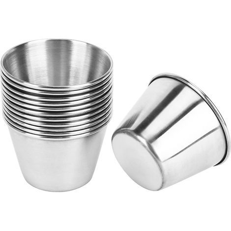 12 Pack Stainless Steel Condiment Sauce Cups,Commercial Grade Dipping Sauce Cups,Condiment (1/5)