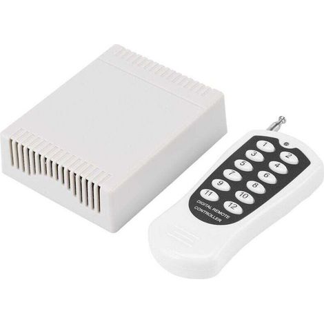 Commutateur RF sans Fil DC 12V Relais 12 Canaux Télécommande sans Fil RF Émetteur et Récepteur