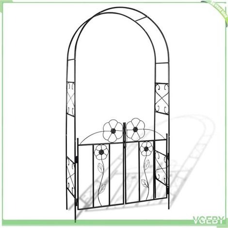 Arche de jardin - FAFEICY - Modèle 40784 - 115x37x230 cm - Noir - Acier peint (1/5)