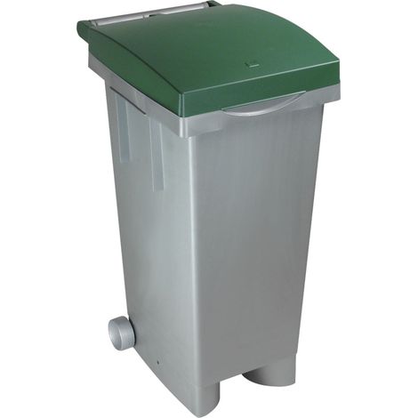Bidone con ruote per raccolta differenziata 80 lt Tata ICS -  Green
