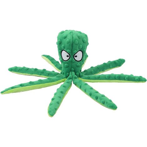 Peluche pieuvre verte interactive et résistante pour l'entraînement des animaux de compagnie de petite et moyenne taille (1/3)