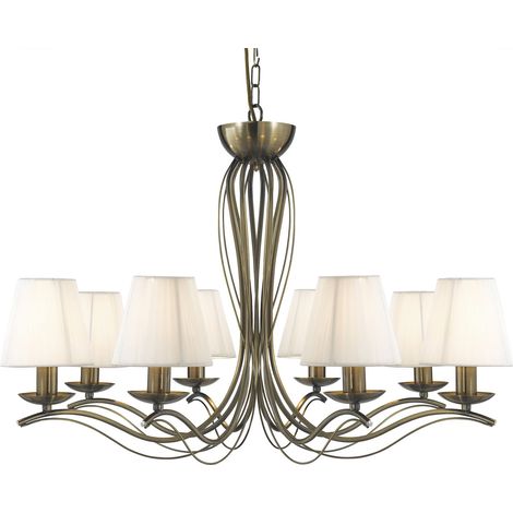 Lampadario Industrial-Nordico Andretti Acciaio Ottone 8 Luci E14 (1/4)
