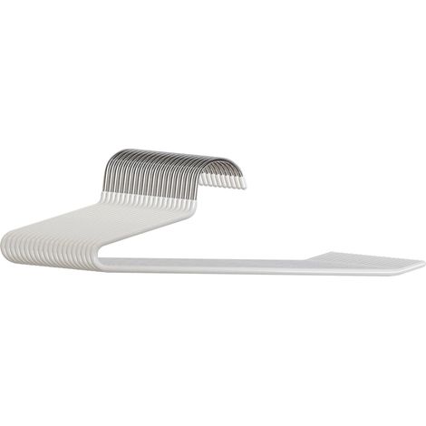 Lot de 10 cintres antidérapants pour pantalons design gain de place 17,5 x 35 x 0,5 cm en métal noir (1/2)