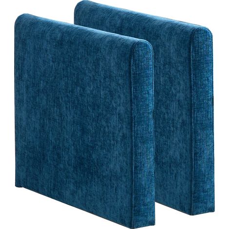 Canapé, en tissu et chenille, rembourré, avec coussin, avec accoudoirs, bleu, pour chambre, assise confortable, pour salon bureau appartement