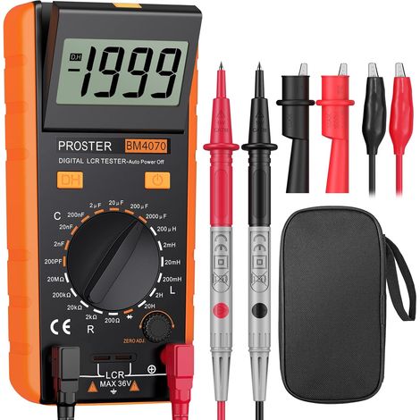 LCR Meter Testeur Portable – Mesure Inductance Capacité Résistance avec Écran LCD 1999 Comptes – Appareil de Diagnostic Électronique pour Laboratoire, Réparation PCB (1/5)