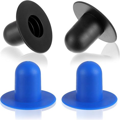 Lot de 4 Bouchons de Piscine,Bouchons de Remplacement de Piscine, Bouchons de Trou de Filtre de Pompe de Filtration, adaptés Intex et Bestway (2 Noirs + 2 Bleus) (1/5)