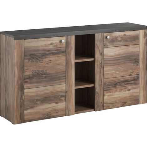 Aparador Salelbo 106, Nuez, 85x155cm, Número de puertas: 237cm, Aglomerado laminado (1/3)