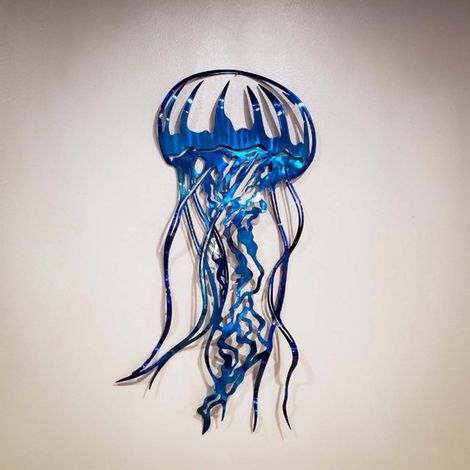 Silhouette De Méduse - Décoration Murale En Fer Métallique - Pour Intérieur Salon Chambre Salle De Bain - 1 Pièce (1/5)
