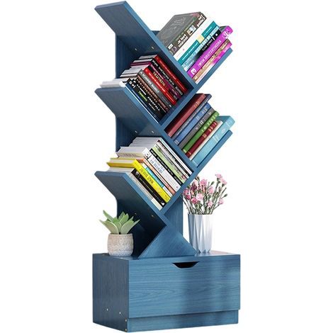 1 Baumförmiges Aufbewahrungsregal mit Schubladen, kompaktes Bücherregal, für Schüler, Büro, Wohnzimmer (1/5)