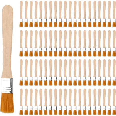 80 PCS Pinceaux Peinture 13.5cm Petit Pinceau Peinture Mur avec Manche en Bois Pinceau Plat Pinceau Brosse Vernis Bois Lasure pour Peinture,Bricolage,Murale,Poussière,Nettoyage,Lasures,Colle,Gesso (1/5)
