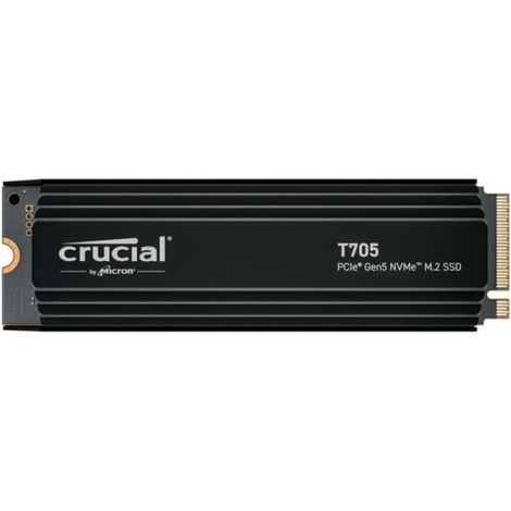 Internal Gaming SSD with Premium Heatsink - CRUCIAL - T705 SSD 1TB PCIe Gen5 NVMe M.2 (1/4)