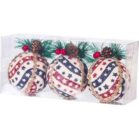 Set mit 3 Weihnachtskugeln zum Schmücken des Weihnachtsbaums, unzerbrechliche Weihnachtskugeln aus Kunststoff