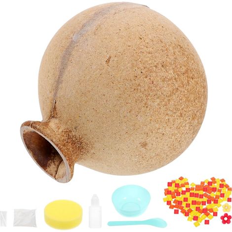 Kit de Bricolage Vase à Fleurs en Verre et Bois Matériaux Sûrs pour Activités Parent-garçon et Filles Lors de Fêtes et Célébrations Colorées (1/5)