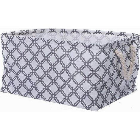TRADE SHOP - Cesto Contenitore Porta Biancheria Bucato Manici Tessuto Grigio 43x32x25cm 79208 - (1/2)
