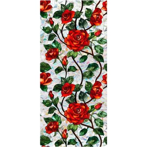 Film de confidentialité pour fenêtres, effet vitrail, protection UV, D, 43cm x 100cm-f (1/2)