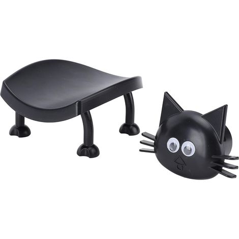 Whimsical Black Cat Toilet Seat Holder Durable ABS Material