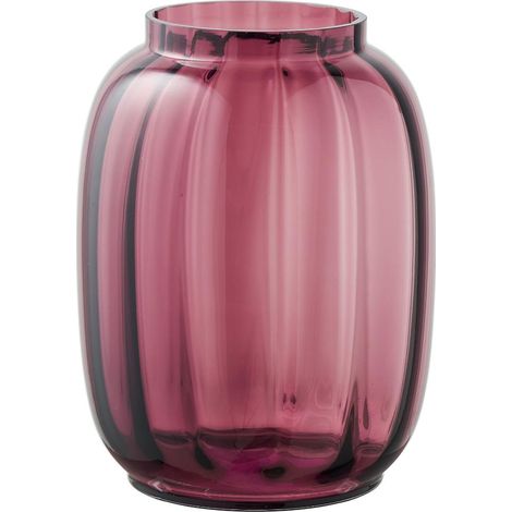 Lykke vase en verre soufflé smoked rouge. (1/5)