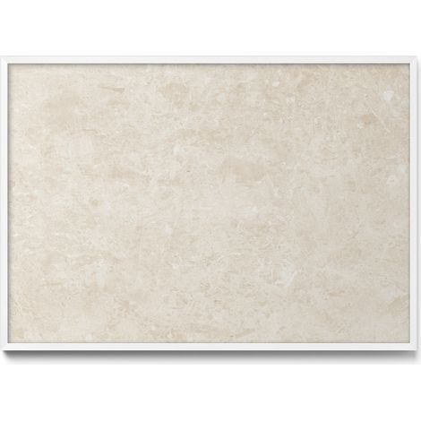 Tableau Magnétique en Métal Tableau pour Magnet - Motif Pierre claire élégante - Minimaliste - Cadre Blanc - 100x70 cm - Plaque Magnétique