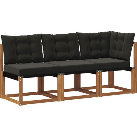 Maison Exclusive - Outdoor Mittel- und Ecksofa mit Kissen 3 Stück (1/5)