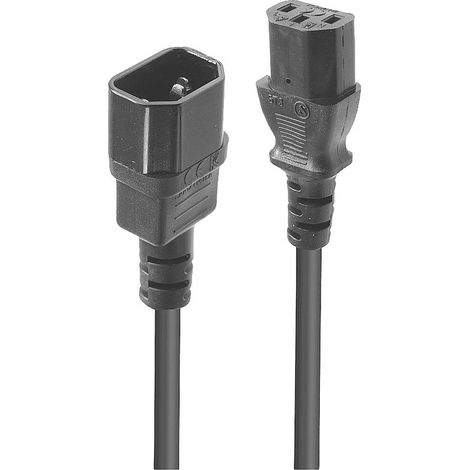 Prolunga Lindy da 1 m da C14 a C13, senza piombo, nera, 30321 (1/5)